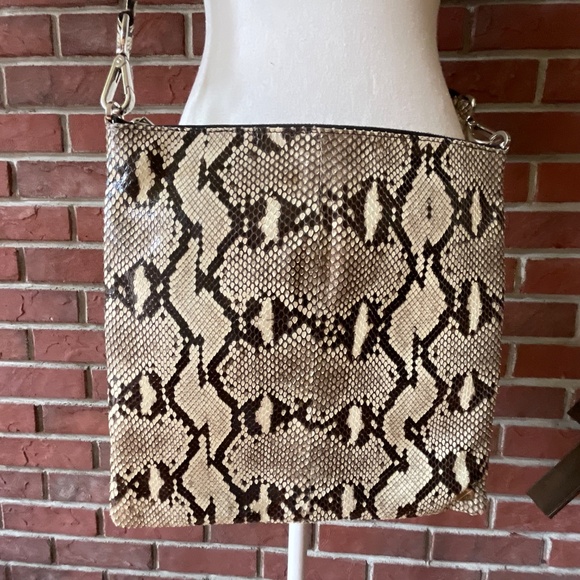 Elisabeth Weinstock Tokyo Cross-Body Bag Natural Taupe Snakeskin - Picture 2 of 16